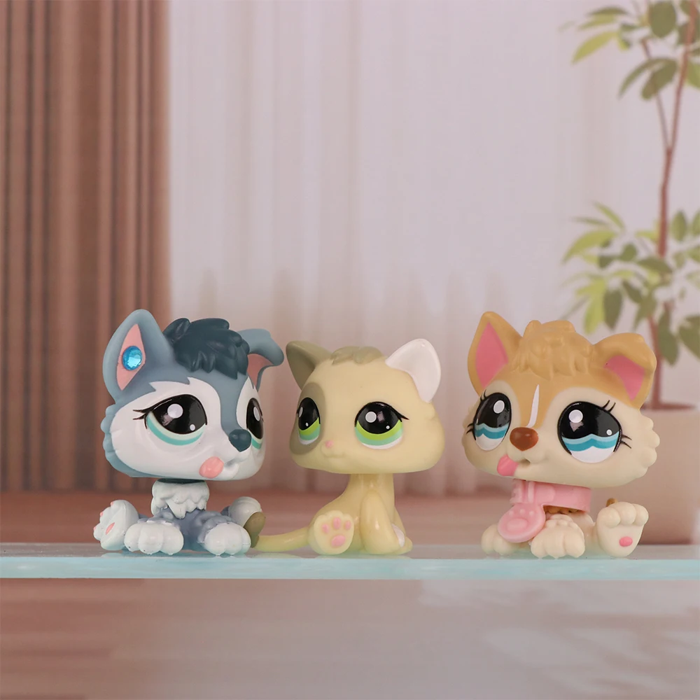

3pcs Minilpsshop Pet Shop Rare Kitten Husky Puppy Bobble Head Children's Toys Gifts for Boys and Girls Collectibles for lps