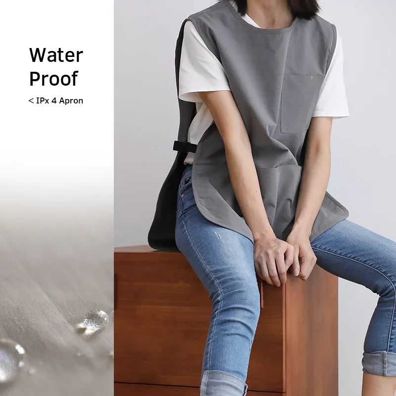 Japanese and Korean Style Restaurant Vest Apron Waiter Wholesale Waterproof and Oil-proof Work Clothes Bib Kitchen Pinafore