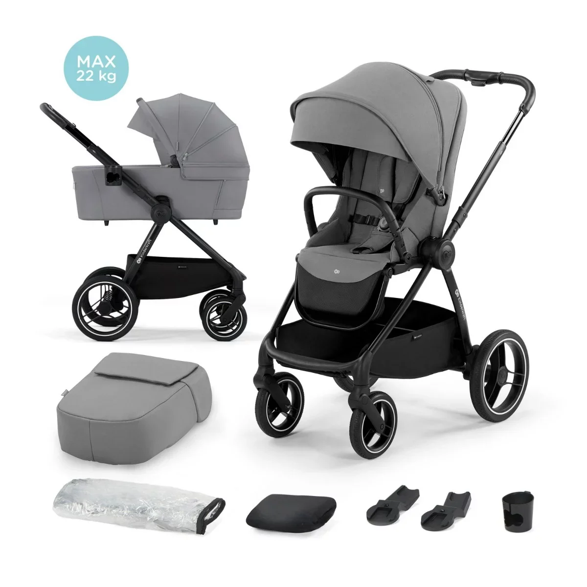 KINDERKRAFT pram NEA 2 pieces Gray/pink COLOR