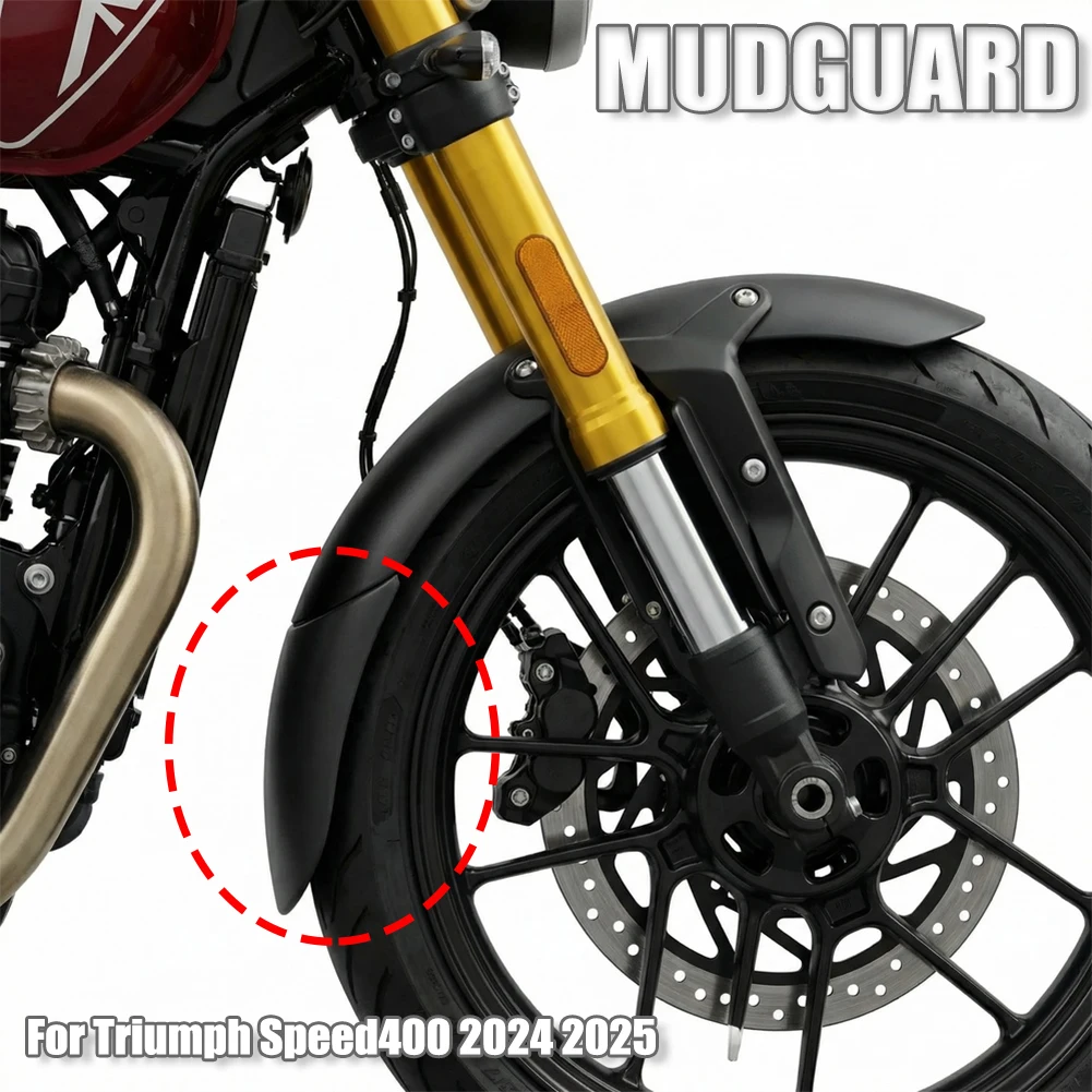 

For Triumph Speed 400 2024-2025 ABS Plastic Front Fender Extender - Anti-Splash Motorcycle Mudguard Extension Accessories