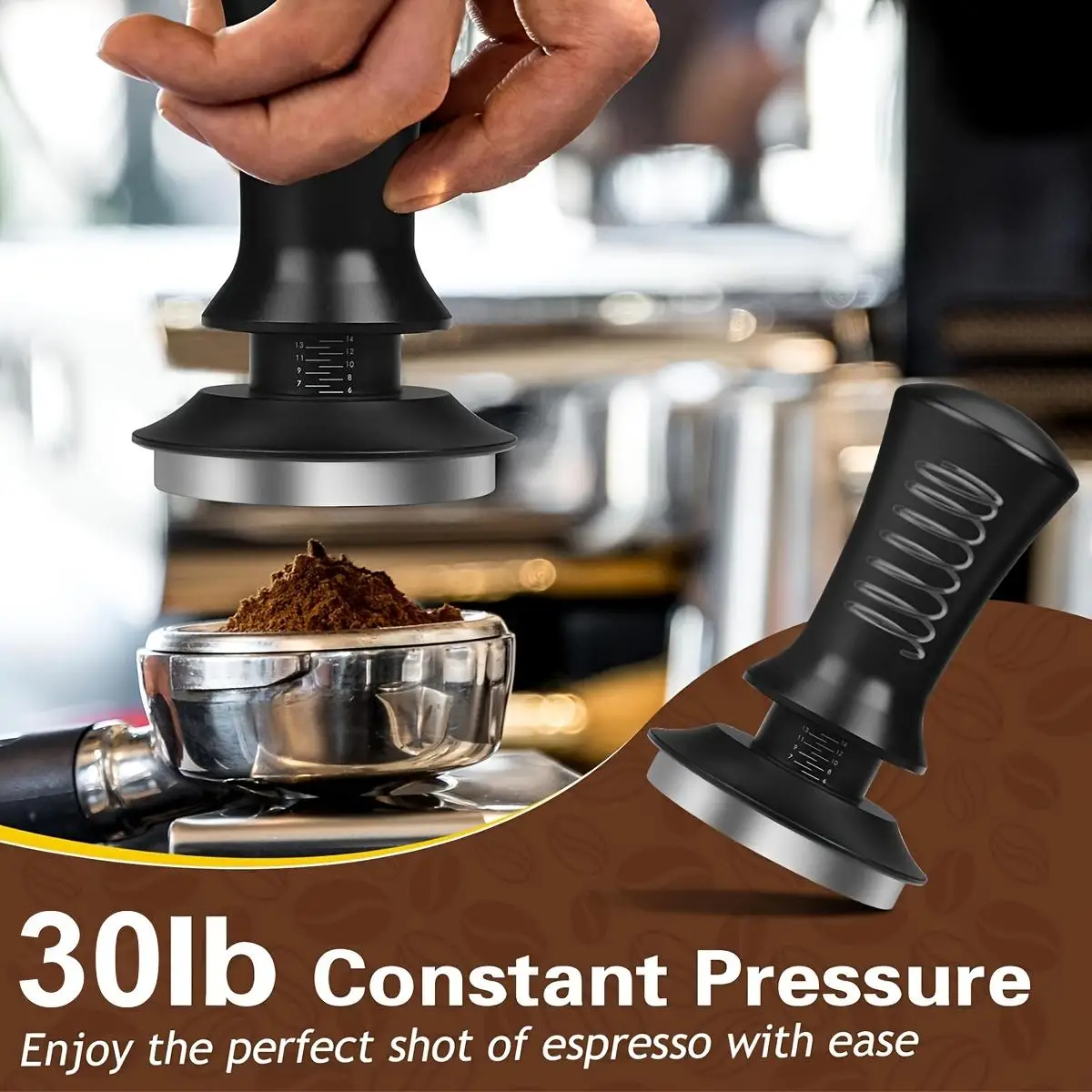 D9 51/53/58mm Espresso Accessories Coffee Kit Spring‑Loaded Calibrated Tamper with WDT Coffee Tool Dosing Funnel Tamper Mat