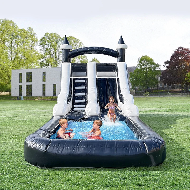 20 x9x13ft commerciale grande piscina gonfiabile per acquascivolo PVC scivolo per bambini divertimento in acqua piscina per acquascivolo da giardino