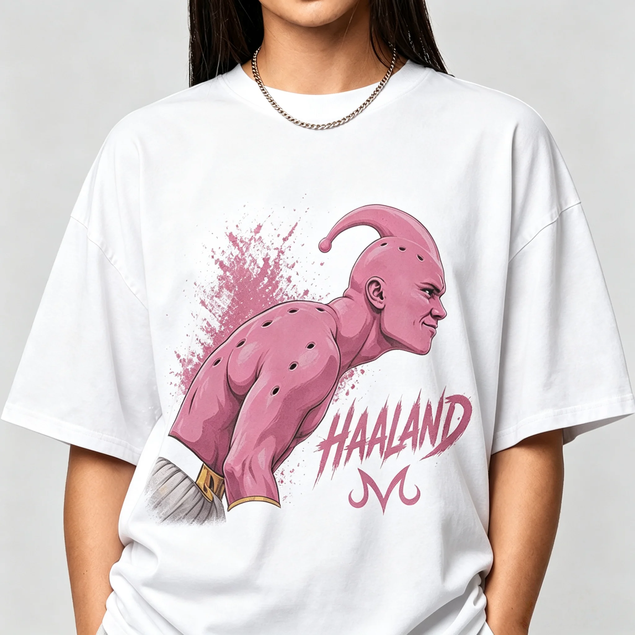 Erling Halaand Majin Buu Meme Funny Graphic 2026 Norway Soccer T-Shirt 100%Cotton Men's Women's Y2k Oversized Tshirt Casual Tee view 2