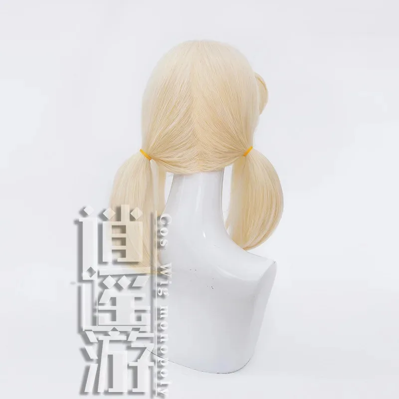 

qq34High Quality Klee Cos 35CM Gold Short Heat-resistant Synthetic Hair Halloween Party Anime Cosplay Wigs+wig Cap