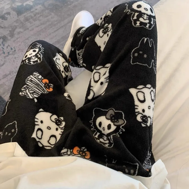 

New 2025 Dark Cute KT Cat Cartoon 3D Printed Loose Casual Breathable Quick Drying Pants