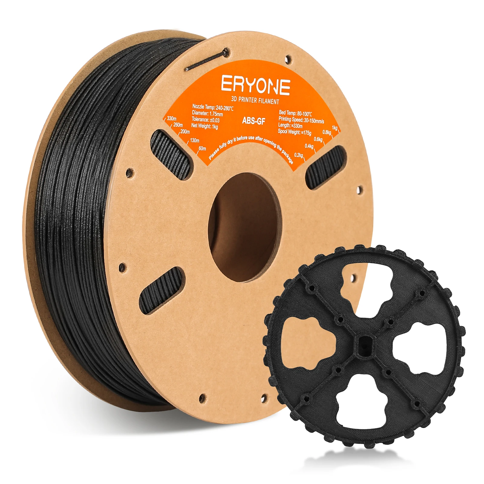 ERYONE Glass Fiber ABS Filament 1.75mm +/- 0.03mm, 3D Printing Filament ABS GF 1kg (2.2 LBS)/Spool