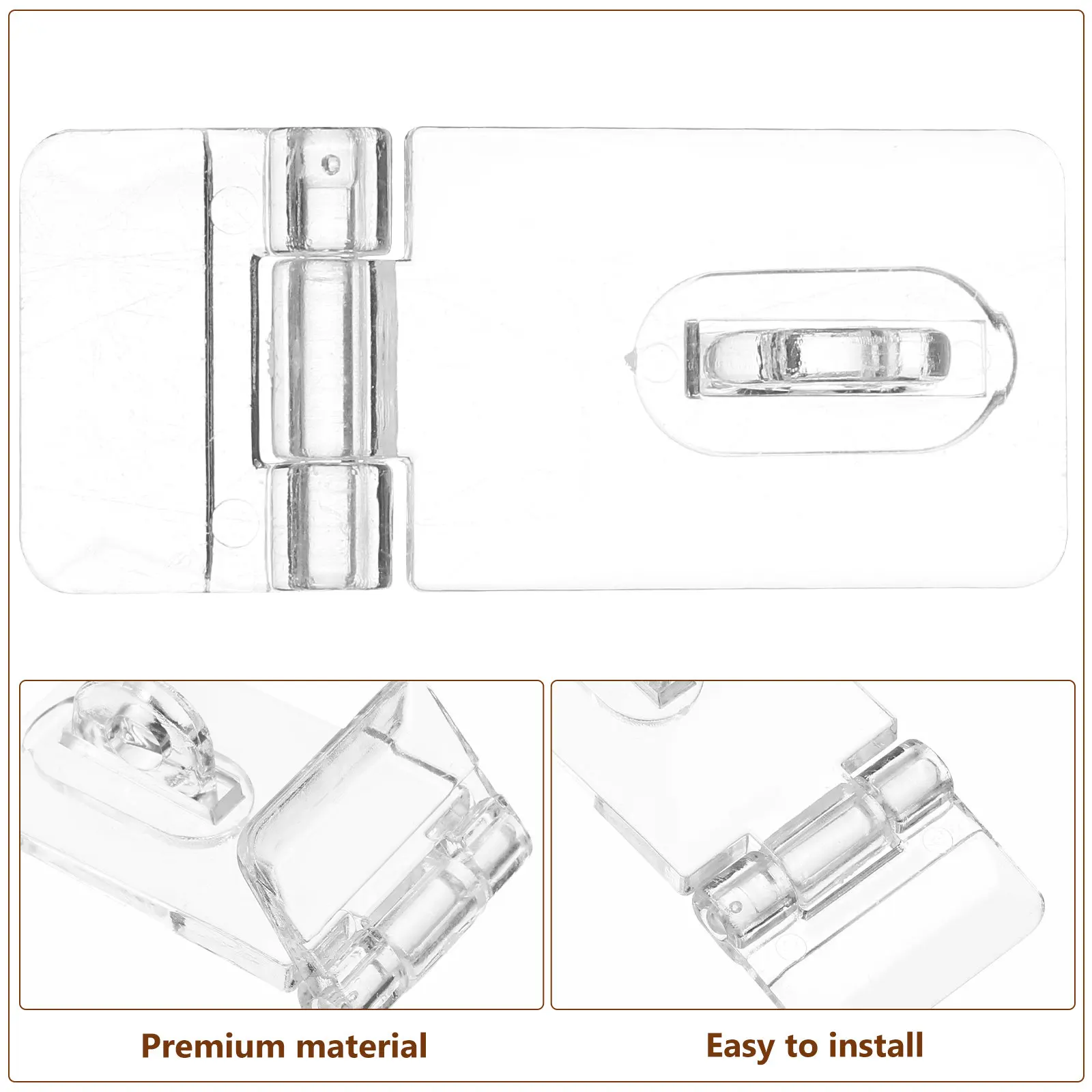 12Sets Acrylic Hasp Buckles Transparent Lock for Jewelry Box Clear Plastic Hasps Small Box Latches Easy Fix No Drill