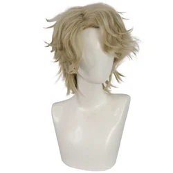 14Inch Synthetic Hair Short Curly Wavy Flaxen Yeo TaeJu Cosplay Wig Anime Halloween Carnival Comic Exhibition Cosplay Hair