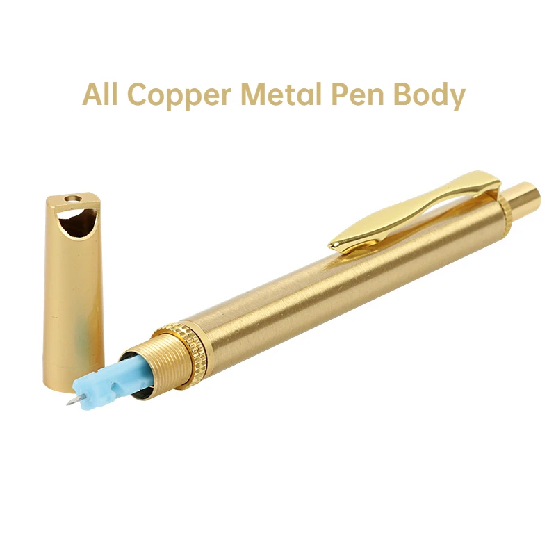 Brass Blood Lancet Pen Professional Acupuncture&Cupping Therapy Stainless Steel Lancing Device Bleeding Needle 23 26 28 30G