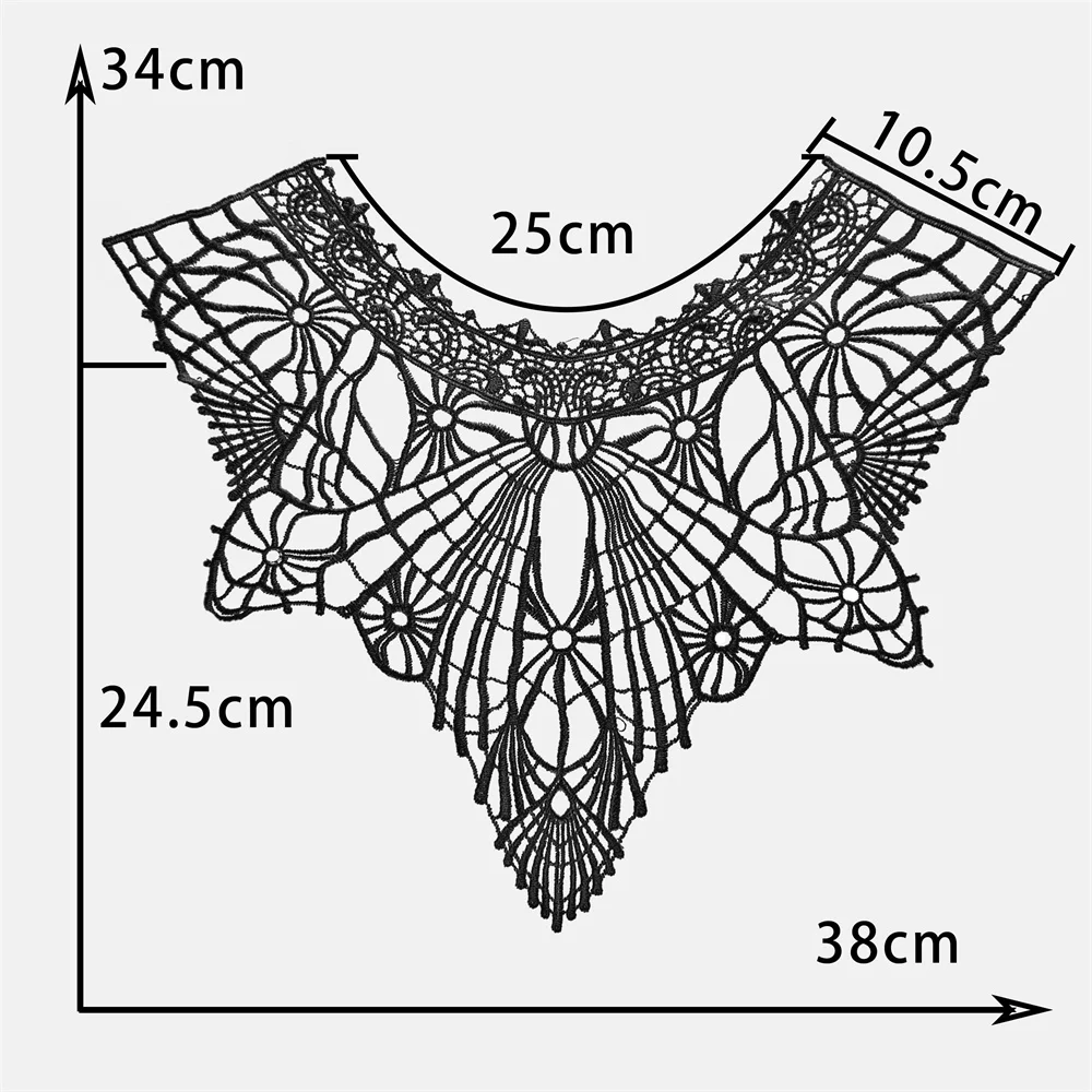 Fashion DIY sewing V-neck black and white wedding dress cheongsam costume accessories flower lace embroidery accessories