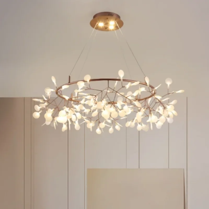 Nordic Firefly Chandelier Modern Simple Luxury Ceiling Light for Living Room Dining Room Bedroom Creative Personality Decor