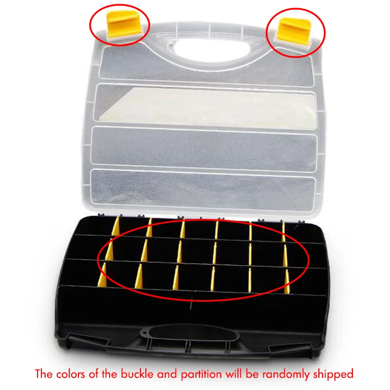 Boîte de rangement portable pour vis en métal, tournevis de pièces de quincaillerie, outil à main de réparation de véhicule, 15/21 grilles