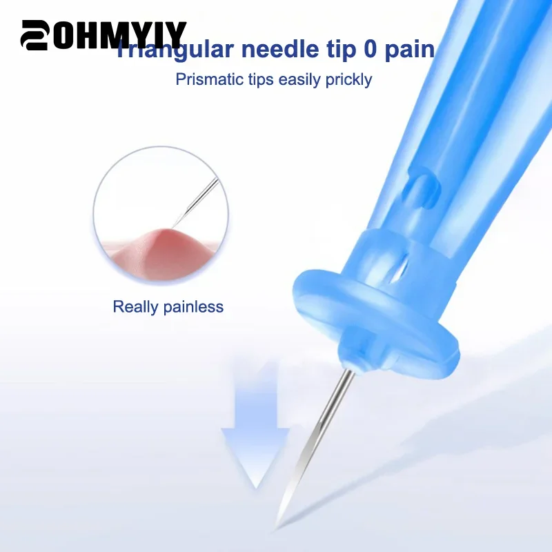 50 pçs removedor de cravo descartável acne agulhas removedor cravo ferramenta remoção e limpeza facial agulhas de aço inoxidável