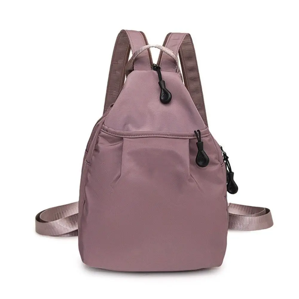 Zaino in tessuto Oxford tinta unita Borsa a tracolla casual leggera di grande capacità con tracolla regolabile in nylon