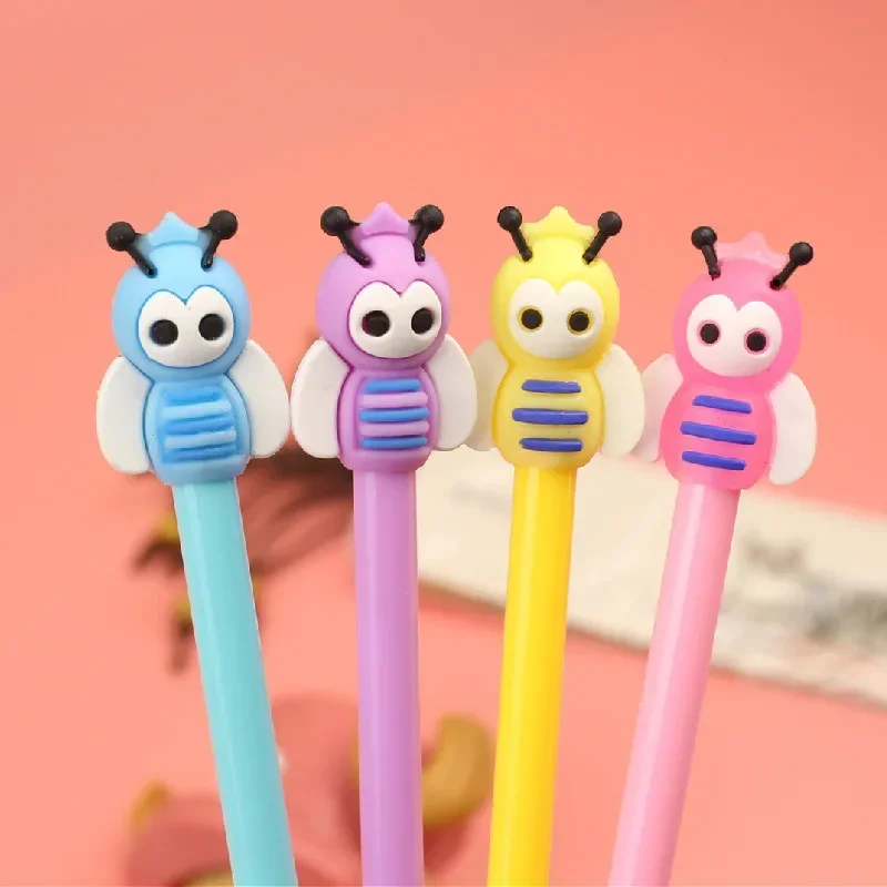 A 40PCS Cartoon Little Bee Neutral Pen High Quality Office Signature Pen Cute Creative Student Test Water Based Pen