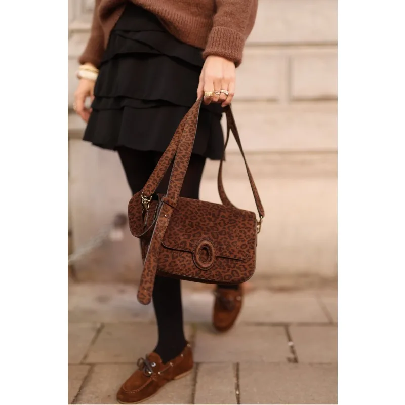 New French Leopard Print Women Shoulder Bag Luxury Female Crossbody Bag Trend Classic Handle Handbag