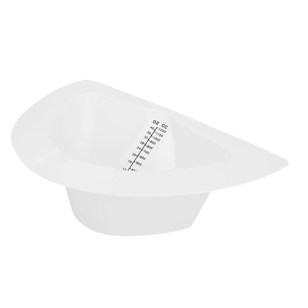 10Pcs Plastic Graduated Female Specimen Bedpan White 1200ml Medical Body Fluid Collection Container