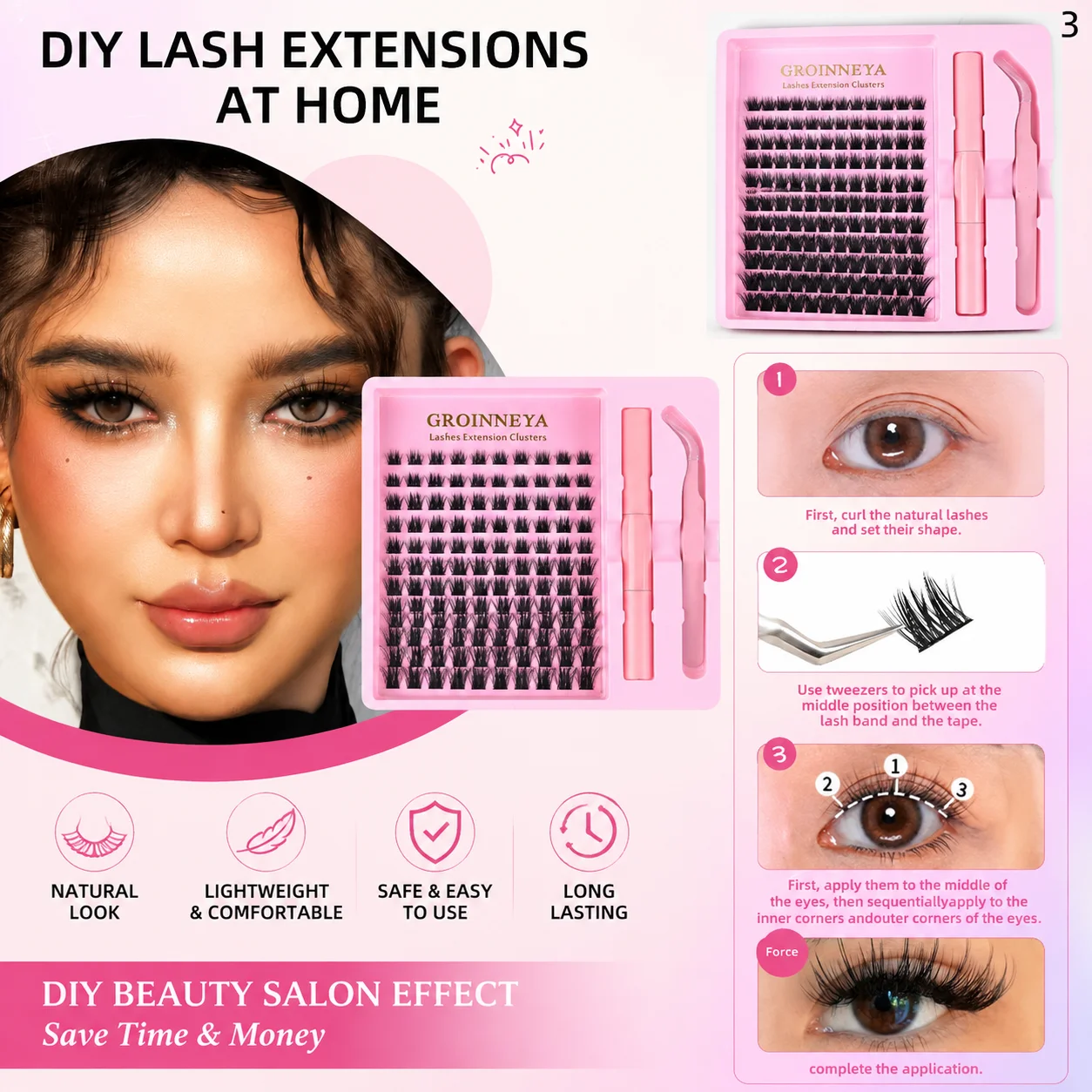 Segmented Self Grafting False Eyelashes Thick Elongated At The End Of The Eye Large Capacity Set Of Self Grafting False Eyelash