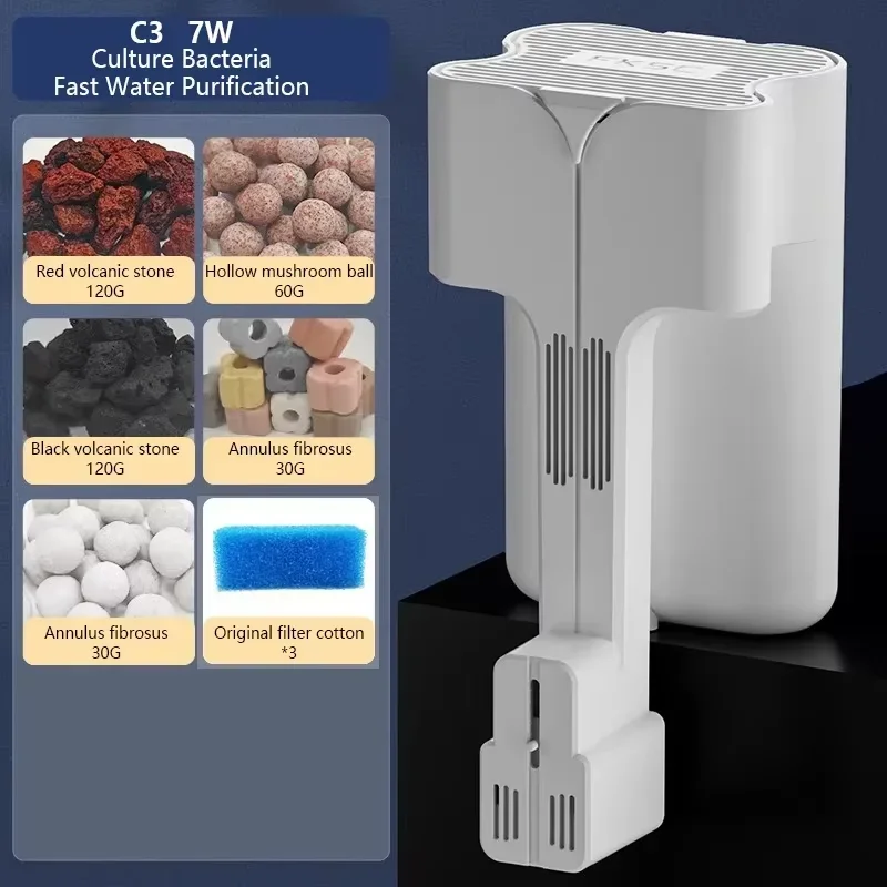 

220V Aquarium Wall-Mounted Filter Multi-Function Fish Tank External Filters Barrel Fish Tank 3-In- Water Purification Equipment