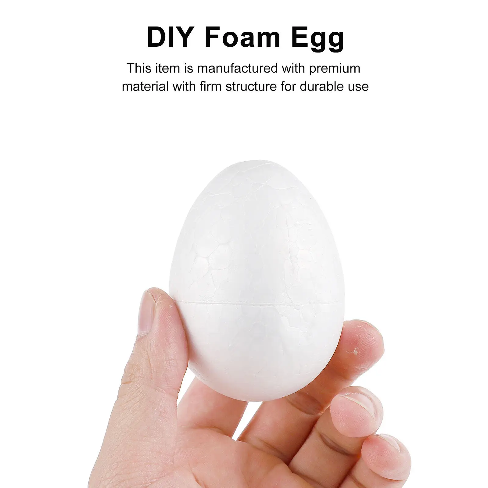 24Pcs Solid Foam Hand Painted Easter Eggs DIY Crafts Kids Children Educational Supplies Festival Decor Egg Foam