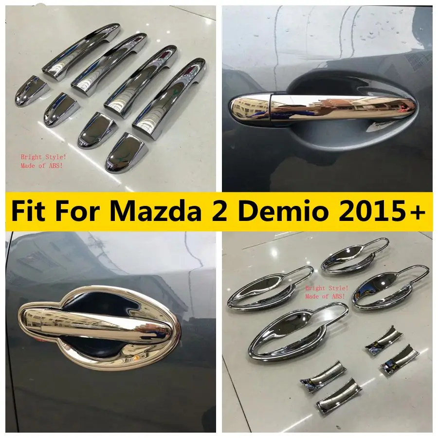 

Exterior Outside Door Pull Doorknob Handle Bowl Decor Frame Cover Trim Fit For Mazda 2 Demio 2015 - 2023 Car Accessories