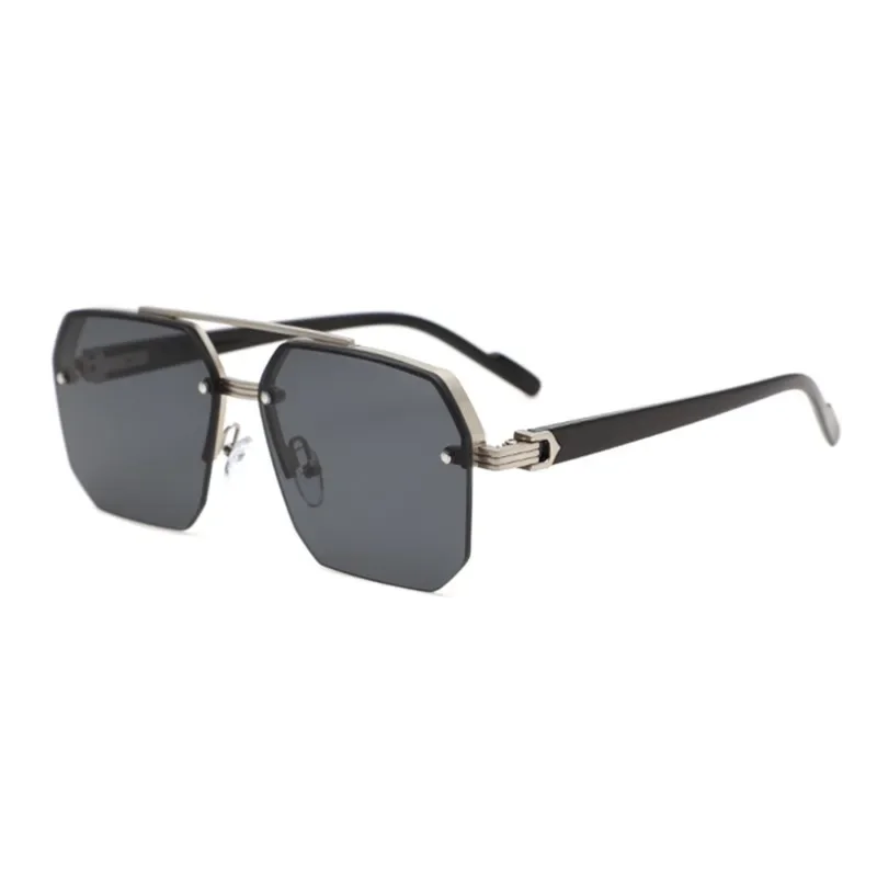 Gafas De sol con degradado para hombre, lentes De sol con montura grande De Metal, diseño De marca De lujo, UV400