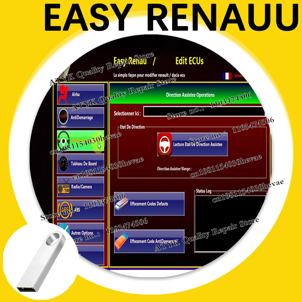 EASY RENAUuu V6.1.4 ECU Programmer Clear Crash Air bag Card Keys UCH Cleaner Software FOR OBDLink Renolink Diagnostic for cars
