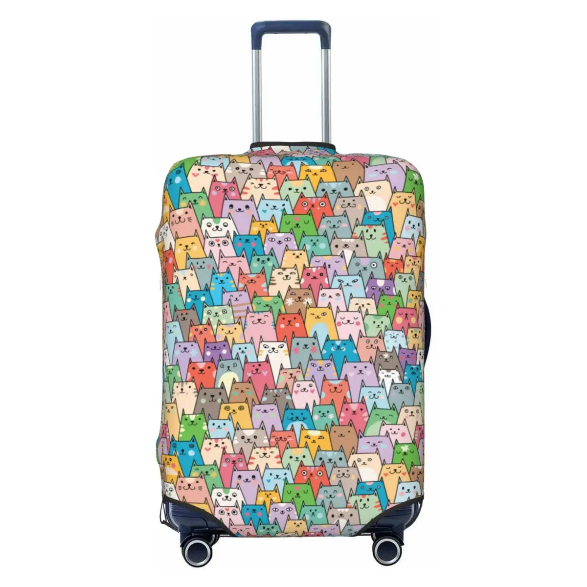 

Custom Colorful Cartoon Kitten Cat Travel Luggage Cover Washable Suitcase Cover Protector Fit 18-32 Inch