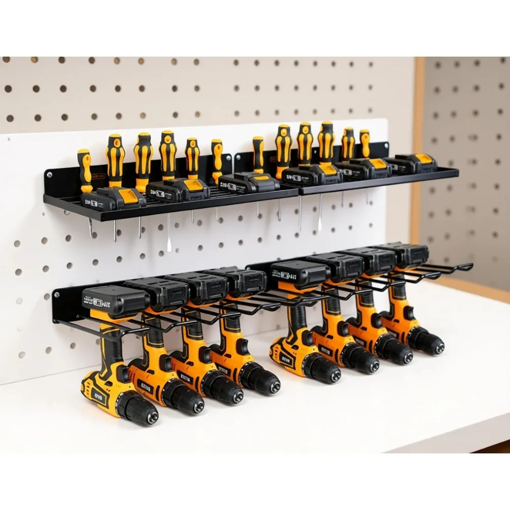 

Настенный держатель для дрели и зарядная станция-органайзер, сверхпрочный металлический органайзер для гаража