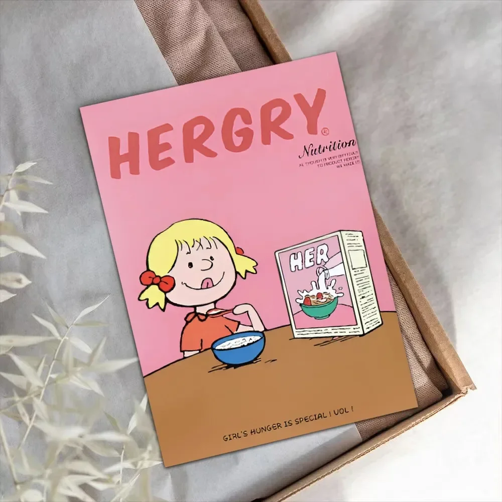 15 Kartu Gadis Susu Instagram Stiker Dekorasi Dinding Interior Kartu Pos Kartun Lucu dan Anak Perempuan