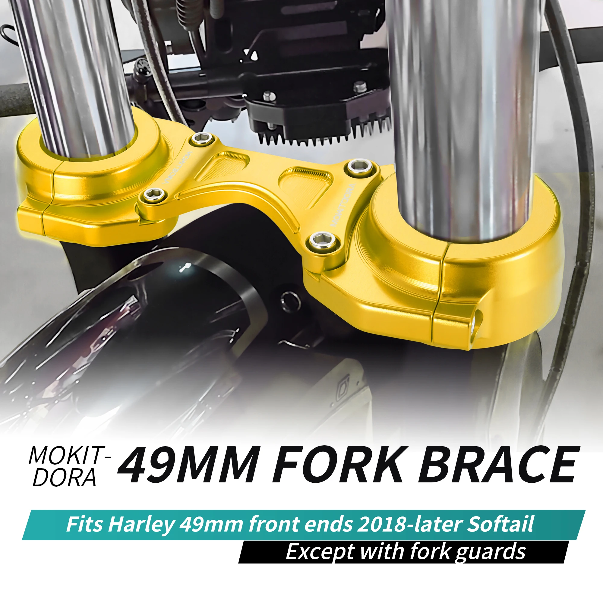 Softail 49mm Front Fork Brace for Harley 2018-Up Street Bob FXBB Low Rider FXLR Standard FXST, Red/Black/Golden/Blue/Chrome