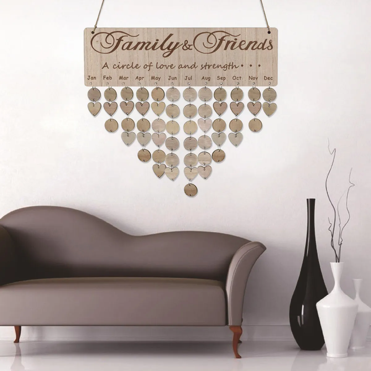 

Wooden Block Calendar Diy Family Birthday Reminder Wall Decor Hanging Plaque For Anniversary Festival Mothers Day Fathers