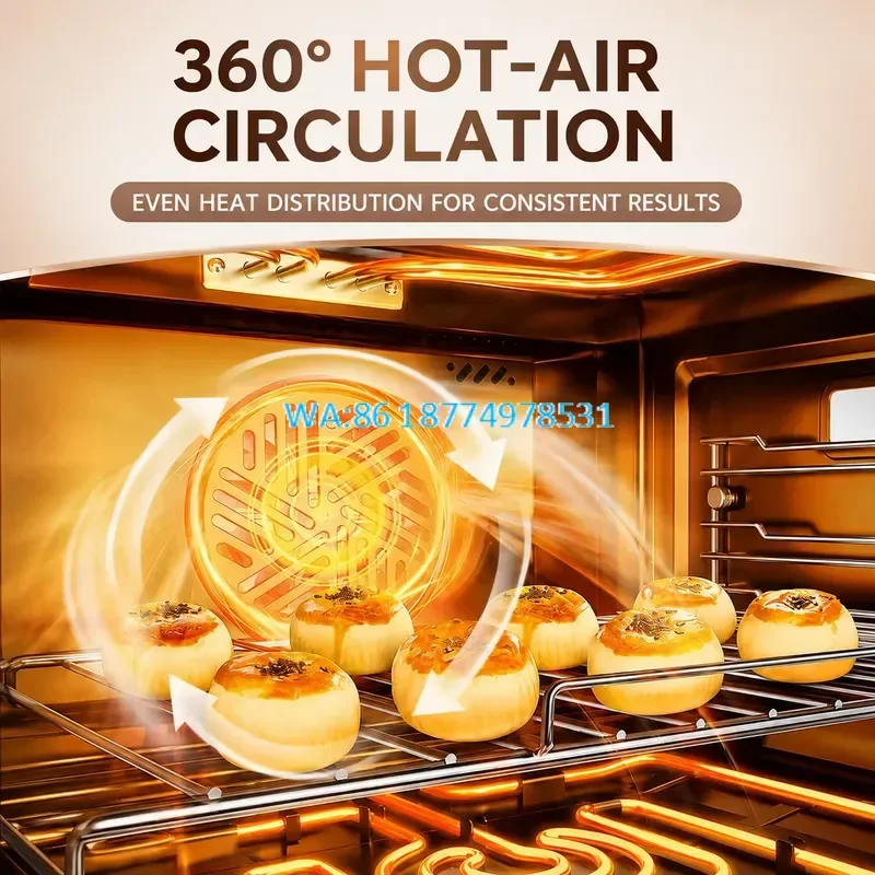 Wmwmnu Professional Combination Cooking Oven with Steam Hot Air Convection Baking Roasting and Reheating for Commercial Food
