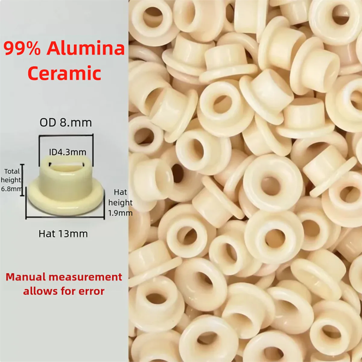 95/99 Textile Machine Ceramic Eyelets Alumina Ceramic Thread Guides Wear-Resistant Yarn Guides for Spinning & Weaving Equipment