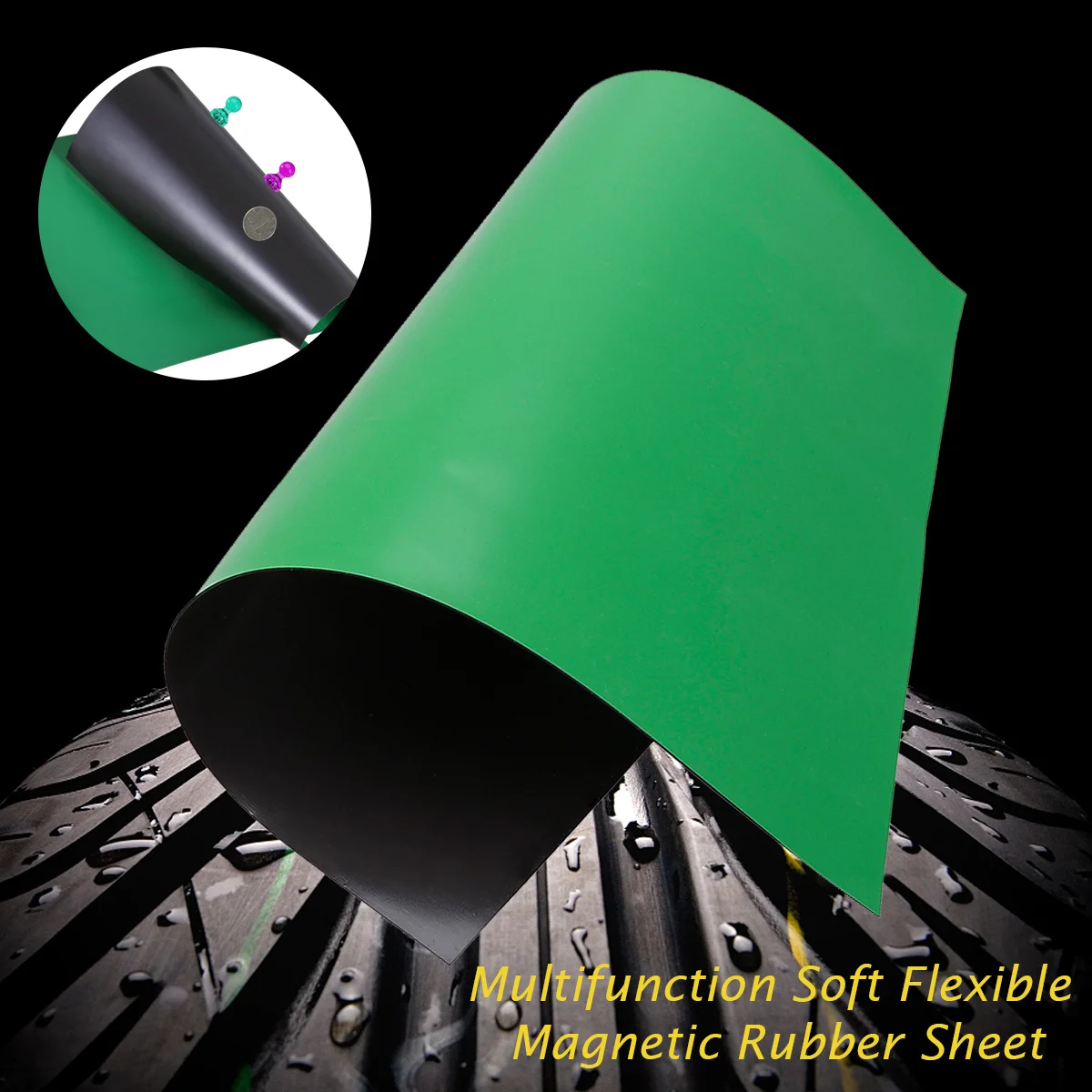 

Multifunctional Magnetic Rubber Sheet 297Mm X 210Mm 0.5mm Black Flexible for School Company Office Notice Display Board Smooth