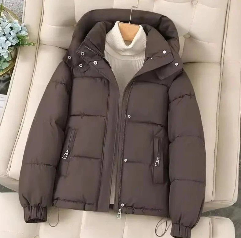 

New Fashion Short Casual Down Cotton Jacket Women Parkas Hooded Korean Style Winter Cotton Clothing Female Coat