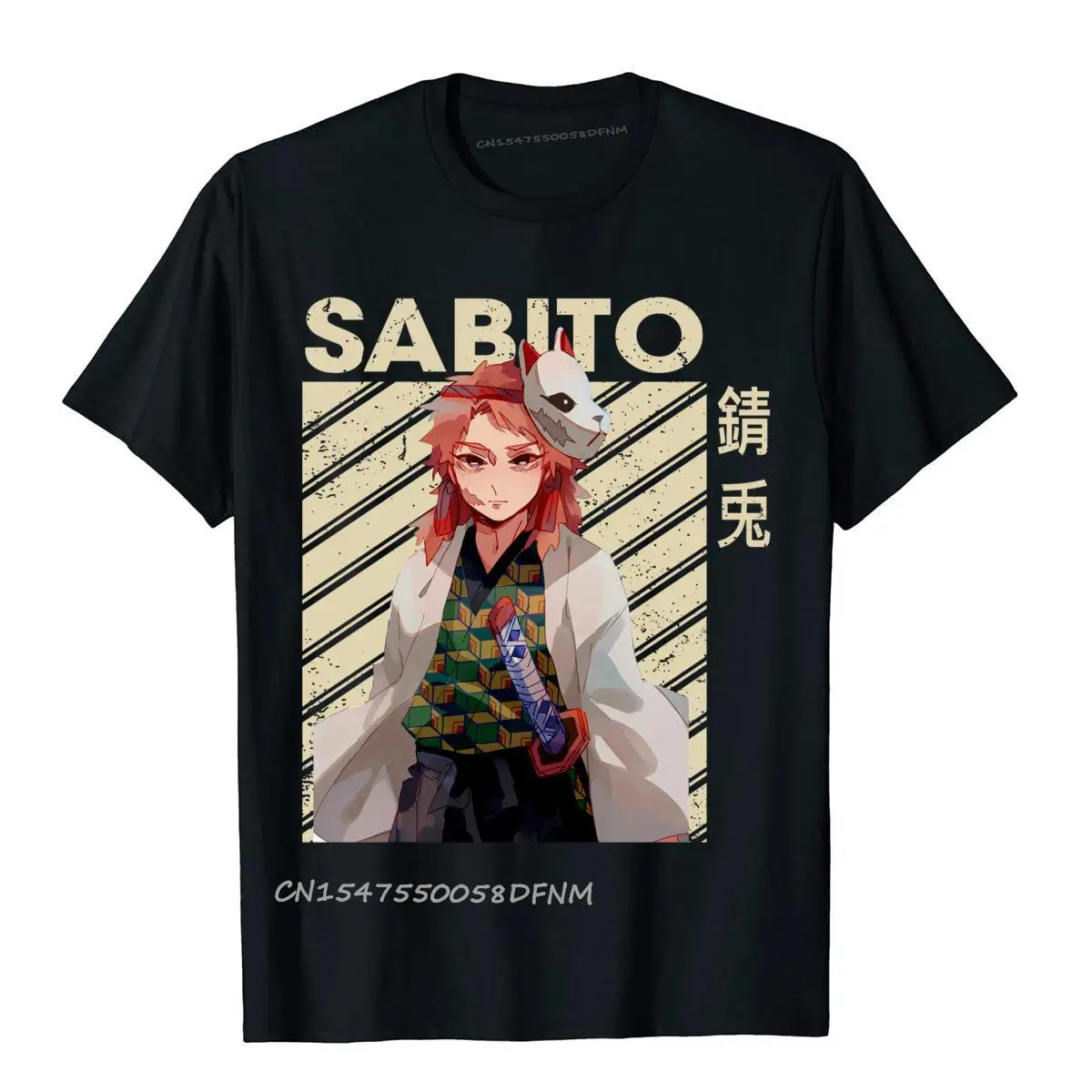 Classic Art Sabito Demon Anime T Shirts Tops Shirt Funky Premium Cotton Holiday Normcore Boy Camisas Hombre