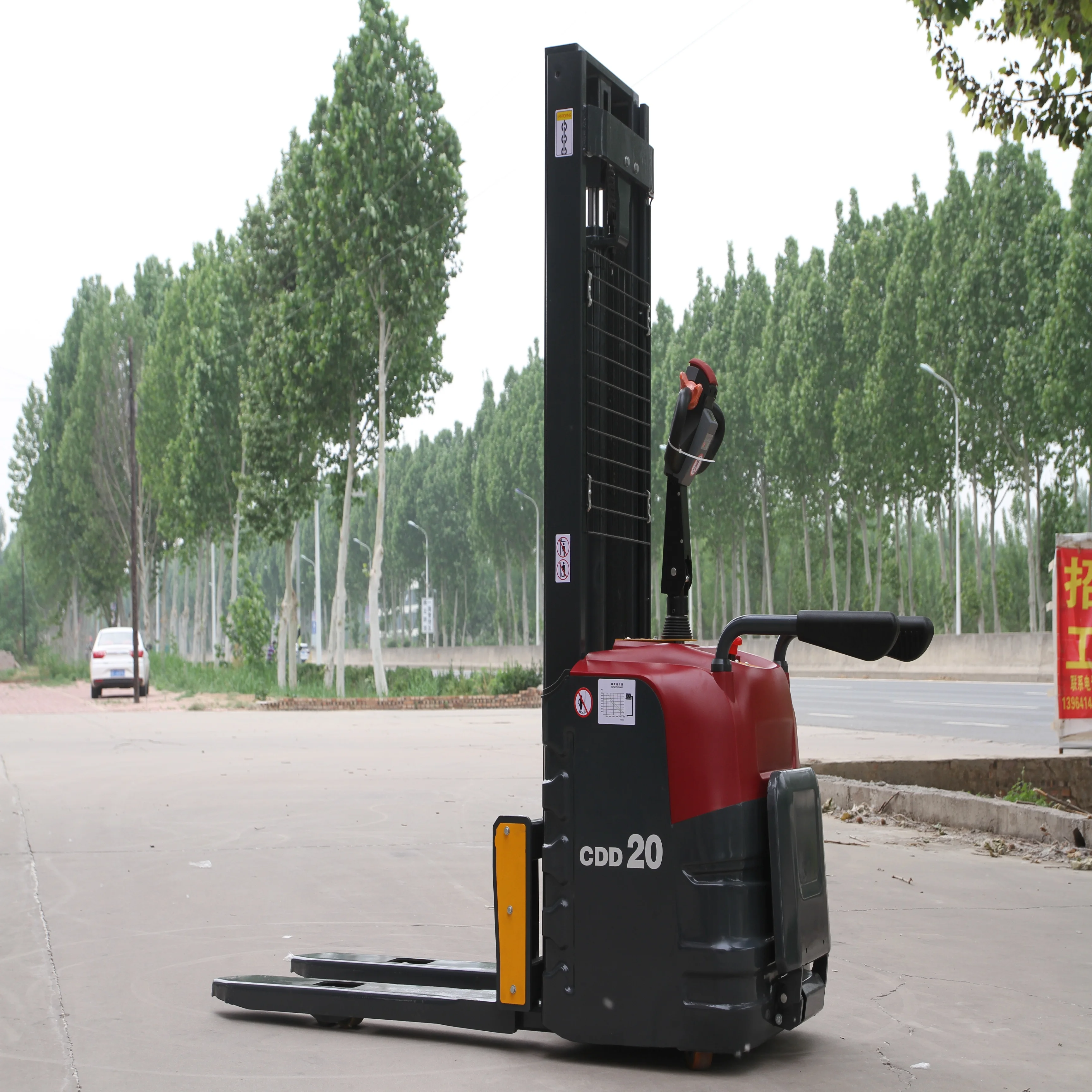 

1.5T 2T 3m 5m Dual Lift Electric Pallet Lift Stacker Portable Self Loading Stacker for Warehouse Material Handling Pro