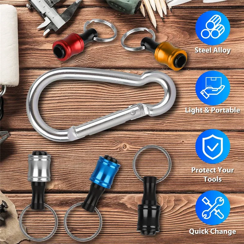 

ABYP 12Pcs 1/4 Inch Hex Shank Screwdriver Bit Holders, Keychain Extension Bar, Portable Fast Change Bit Holder Set