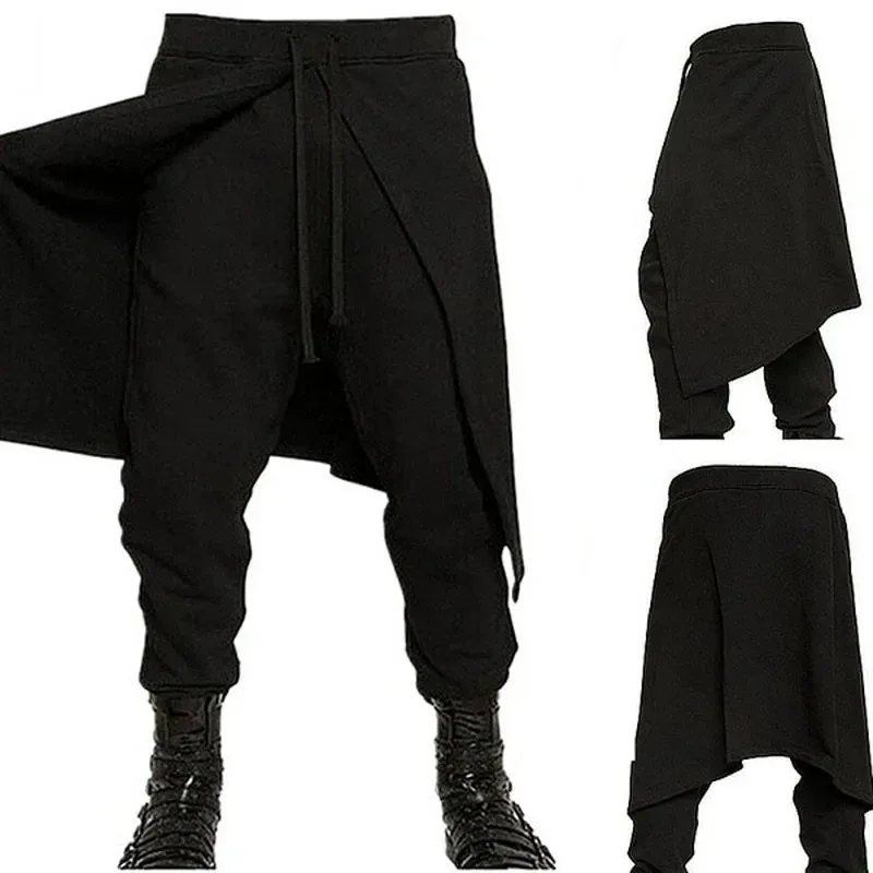 

2023 Plus Size xxxl Medieval Costume For Men Western Style Spliced Loose Pants Gothic Fashion Pant JO6093