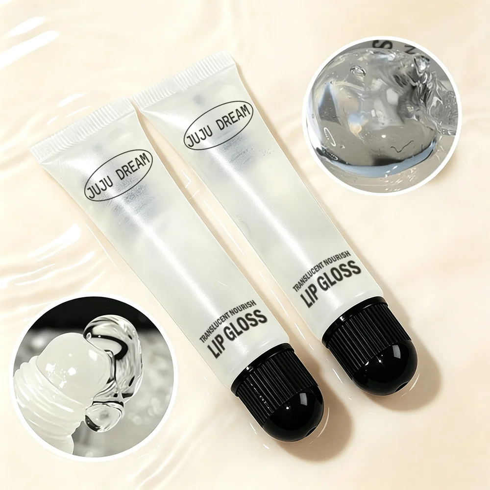 JUJU DREAM Translucent Nourishing Lip Gloss Hydrating Clear Lip Oil Repairing Glossy Lip Care view 4