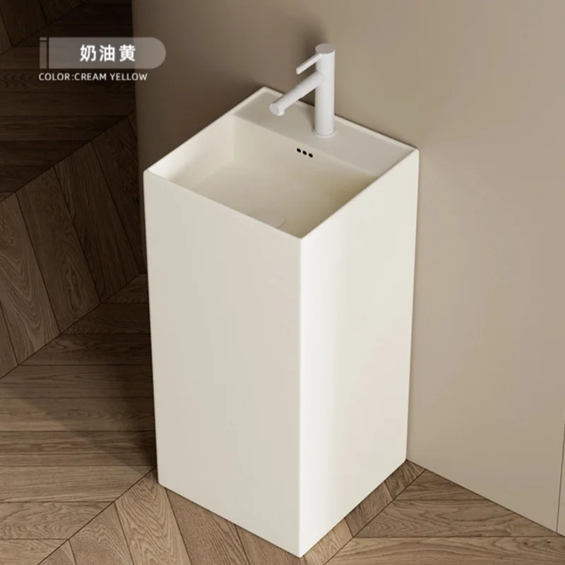 

Cream wind column basin Ceramic floor-to-ceiling integrated wash basin Outdoor outdoor courtyard Bathroom Toilet Washbasin