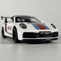 1:32 Porsche 911 Targa 4S Martini Alloy Diecast Model Car High Simulation Auto Parts Store Central Control Screen Decoration Boy
