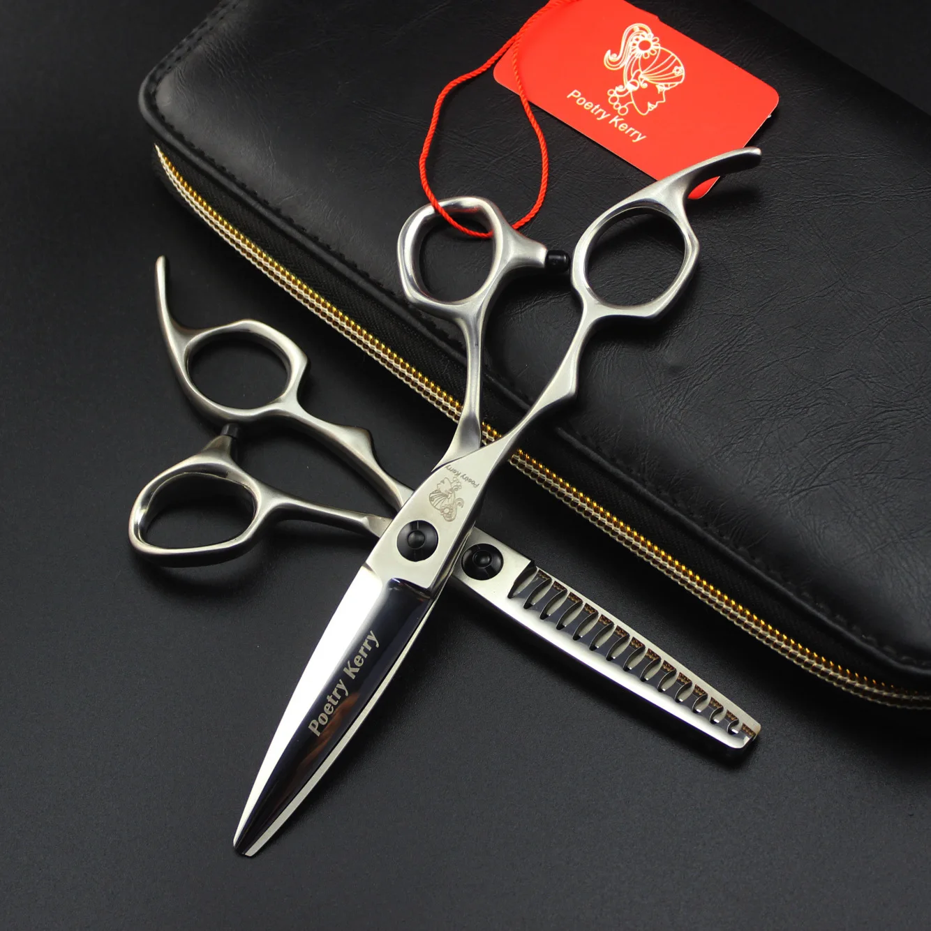 Mão esquerda 440c salgueiro tesoura de salão de beleza corte lefty barbeiro corte de cabelo desbaste grande tesoura deslizante cabeleireiro fosco tesoura 6"