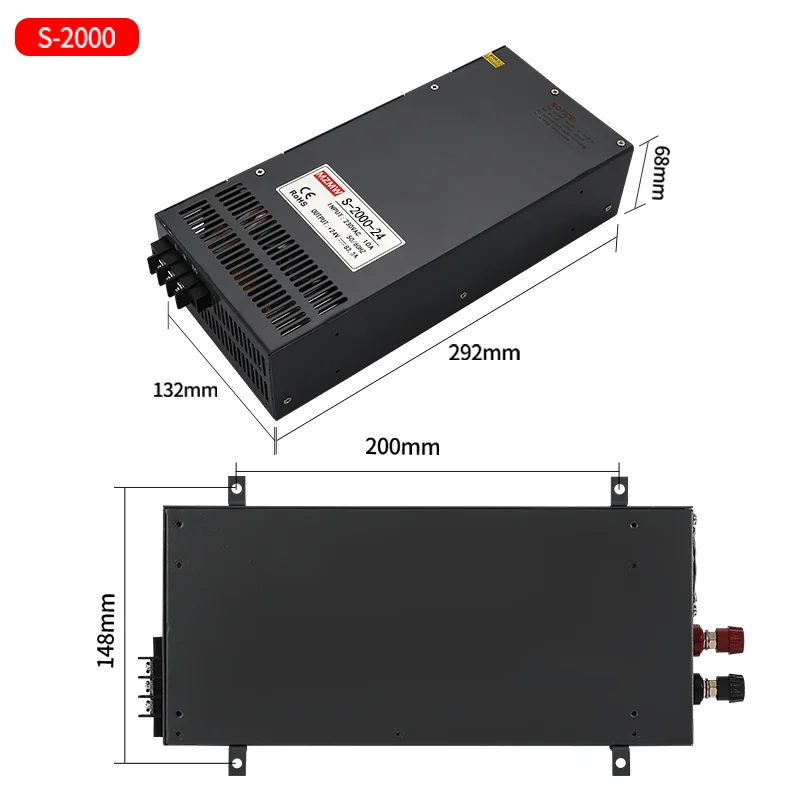 Imagem -03 - Industrial Smps Fonte Transformador 2000w Comutação de Alimentação ac 180264v para dc 12v 15v 24v 36v 48v 60v 72v 80v 110v 150v 220v