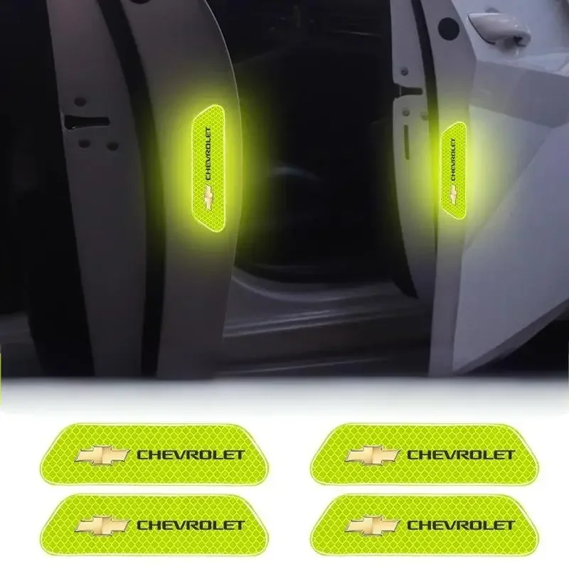 

4PCS Car Door Sticker Safety Warning Reflective Mark Fit For Chevrolet Silverado Impala Malibu Equinox Cruze Camaro Blazer Aveo