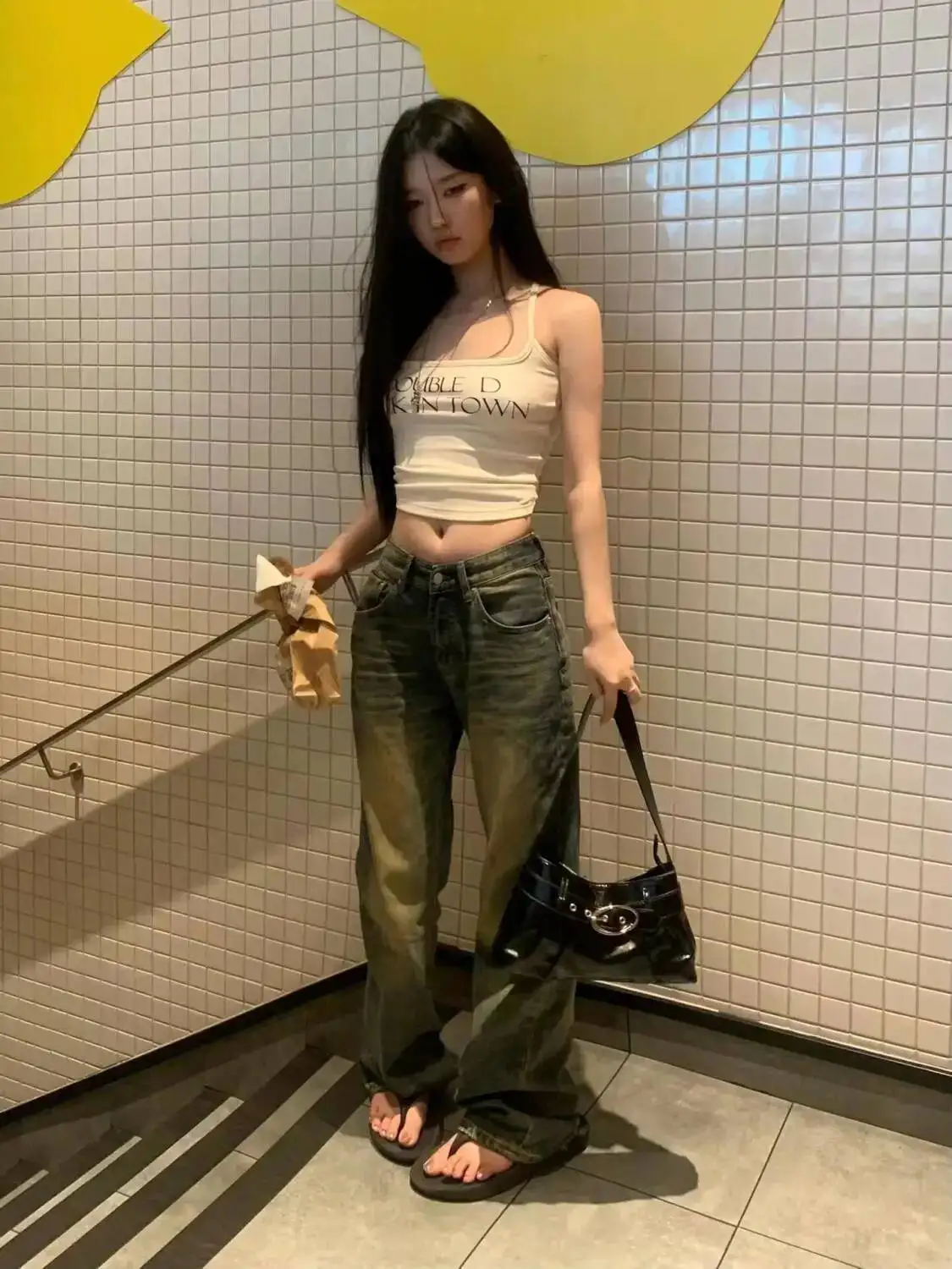 Bloom Sweet Cool Black Y2k Handbag Wallet Women Fashionable Pu Leather Shoulder Bags Female Versatile Underarm Bag 2025 New