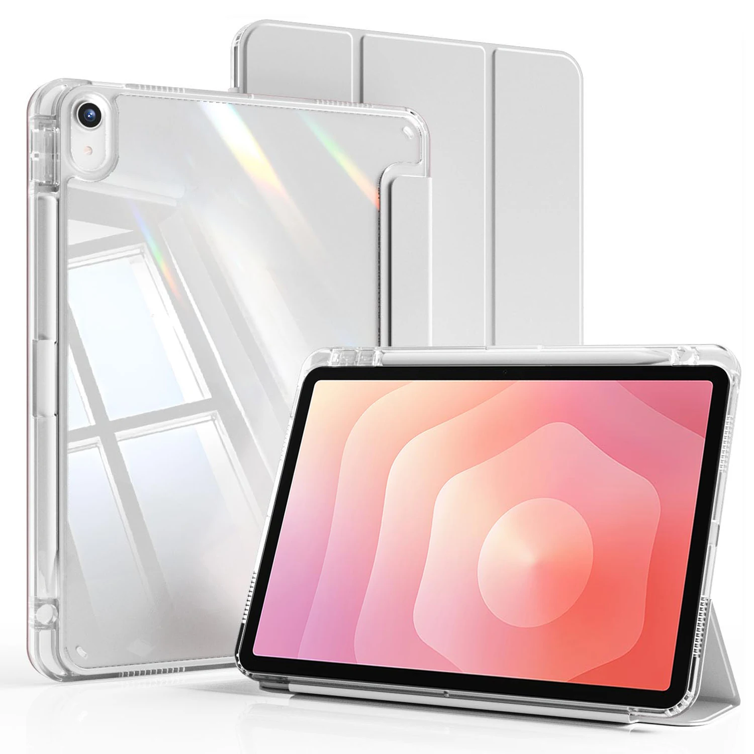 Clear Crystal Tablet Case With Pen Slot For Samsung Galaxy Tab S11 2025 11'' SM-X730/X736B PU Leather Flip Magnetic Stand Cases