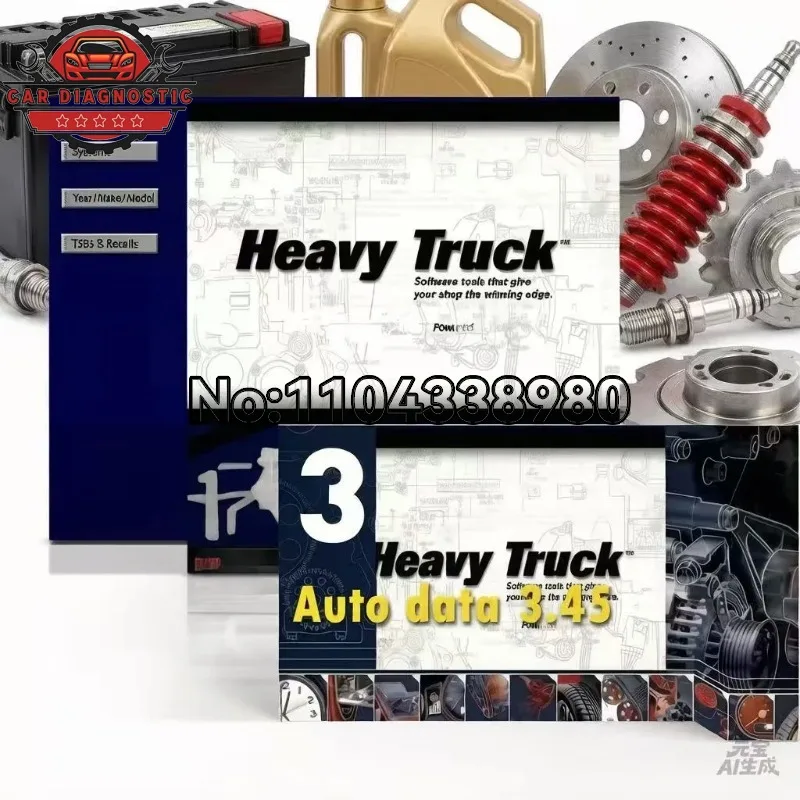 HOT Auto Data 3.45 Auto Repair Software +Mit-chell Heavy Truck Diagnostic Software 2005 Auto Diagnosis Data DiagnosticTruck 2in1