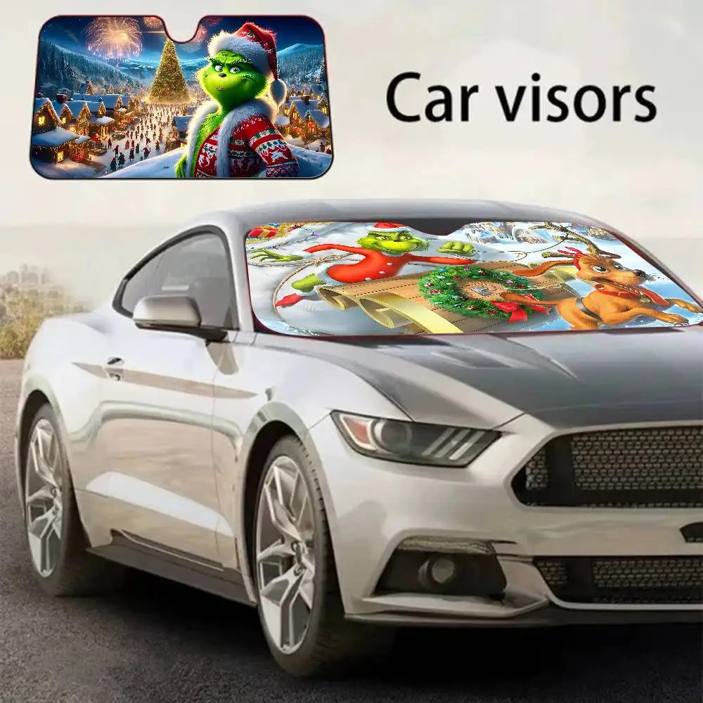 Film The G-Grinch C-Christmas Windshield Sun Shade for Car SUV Truck Front Window Sun Shade Accessory Protector Shield Cover view 2